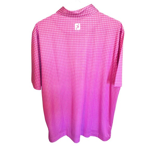 NWT FJ Lisle Pattern Ice Berry Pink Checkered Golf Polo Moisture Wicking Shirt - Picture 2 of 10
